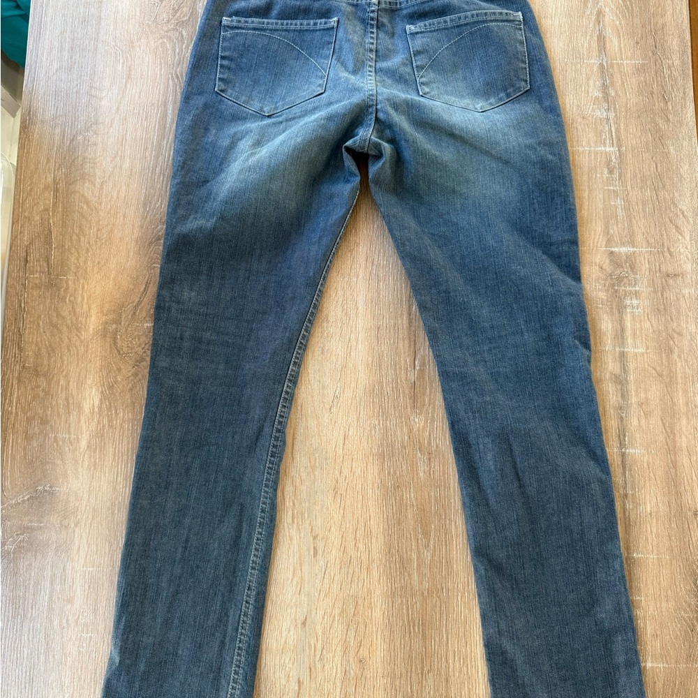 Superfine Straight Leg Jeans Womens 27 Blue Cotton Tencel Low Rise Made in Italy - Picture 4 of 9